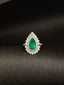 14K GOLD 3.36 CTW VIVID GREEN NATURAL EMERALD & DIAMOND RING/PENDANT( WITHOUT CHAIN )