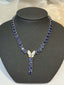 14K GOLD 23.25 CT NATURAL TANZANITE & DIAMOND NECKLACE