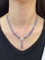 14K GOLD 23.25 CT NATURAL TANZANITE & DIAMOND NECKLACE