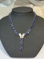 14K GOLD 23.25 CT NATURAL TANZANITE & DIAMOND NECKLACE