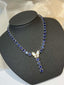 14K GOLD 23.25 CT NATURAL TANZANITE & DIAMOND NECKLACE