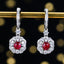 14K GOLD 0.84 CTW NATURAL RUBY & DIAMOND EARRINGS