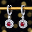 14K GOLD 0.84 CTW NATURAL RUBY & DIAMOND EARRINGS