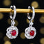 14K GOLD 0.84 CTW NATURAL RUBY & DIAMOND EARRINGS