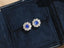 14K GOLD 0.98 CTW NATURAL SAPPHIRE & DIAMOND EARRINGS