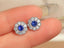 14K GOLD 0.98 CTW NATURAL SAPPHIRE & DIAMOND EARRINGS