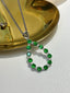 14K GOLD 1.80 CT NATURAL TSAVORITE & SAPPHIRE PENDANT( WITHOUT CHAIN )