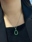 14K GOLD 1.80 CT NATURAL TSAVORITE & SAPPHIRE PENDANT( WITHOUT CHAIN )