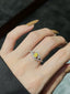 GIA CERTIFIED 14K GOLD 0.85 CTW NATURAL YELLOW DIAMOND & DIAMOND RING