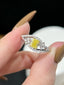 GIA CERTIFIED 14K GOLD 0.85 CTW NATURAL YELLOW DIAMOND & DIAMOND RING