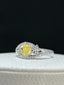 GIA CERTIFIED 14K GOLD 0.85 CTW NATURAL YELLOW DIAMOND & DIAMOND RING