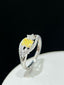 GIA CERTIFIED 14K GOLD 0.85 CTW NATURAL YELLOW DIAMOND & DIAMOND RING