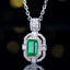 14K GOLD 0.88 CTW VIVID GREEN NATURAL EMERALD & DIAMOND PENDANT