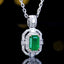 14K GOLD 0.88 CTW VIVID GREEN NATURAL EMERALD & DIAMOND PENDANT