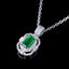 14K GOLD 0.88 CTW VIVID GREEN NATURAL EMERALD & DIAMOND PENDANT