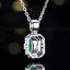 14K GOLD 0.88 CTW VIVID GREEN NATURAL EMERALD & DIAMOND PENDANT