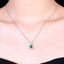 14K GOLD 0.88 CTW VIVID GREEN NATURAL EMERALD & DIAMOND PENDANT