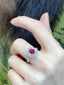 14K GOLD 1.10 CT NATURAL RUBY & DIAMOND RING