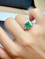 14K GOLD 2.60 CT NATURAL EMERALD & DIAMOND RING