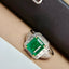 14K GOLD 2.60 CT NATURAL EMERALD & DIAMOND RING