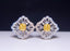 14K GOLD 0.78 CTW NATURAL YELLOW DIAMOND & DIAMOND EARRINGS