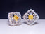 14K GOLD 0.78 CTW NATURAL YELLOW DIAMOND & DIAMOND EARRINGS