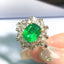 14K GOLD 2.93 CTW VIVID GREEN NATURAL EMERALD & DIAMOND RING/PENDANT( WITHOUT CHAIN )