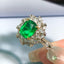 14K GOLD 2.93 CTW VIVID GREEN NATURAL EMERALD & DIAMOND RING/PENDANT( WITHOUT CHAIN )