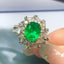 14K GOLD 2.93 CTW VIVID GREEN NATURAL EMERALD & DIAMOND RING/PENDANT( WITHOUT CHAIN )