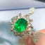 14K GOLD 2.93 CTW VIVID GREEN NATURAL EMERALD & DIAMOND RING/PENDANT( WITHOUT CHAIN )