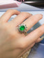 14K GOLD 2.93 CTW VIVID GREEN NATURAL EMERALD & DIAMOND RING/PENDANT( WITHOUT CHAIN )