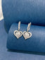 GIA CERTIFIED 14K GOLD 1.70 CTW NATURAL E SI1 HEART DIAMOND EARRINGS