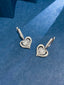 GIA CERTIFIED 14K GOLD 1.70 CTW NATURAL E SI1 HEART DIAMOND EARRINGS