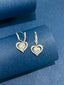 GIA CERTIFIED 14K GOLD 1.70 CTW NATURAL E SI1 HEART DIAMOND EARRINGS