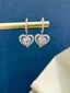 GIA CERTIFIED 14K GOLD 1.70 CTW NATURAL E SI1 HEART DIAMOND EARRINGS