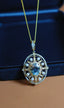 14K GOLD 2.45 CTW NATURAL AQUAMARINE & DIAMOND PENDANT( WITHOUT CHAIN )