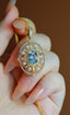 14K GOLD 2.45 CTW NATURAL AQUAMARINE & DIAMOND PENDANT( WITHOUT CHAIN )