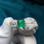 14K GOLD 3.46 CTW VIVID GREEN NATURAL EMERALD & DIAMOND RING