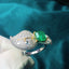 14K GOLD 3.46 CTW VIVID GREEN NATURAL EMERALD & DIAMOND RING