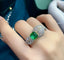 14K GOLD 3.46 CTW VIVID GREEN NATURAL EMERALD & DIAMOND RING