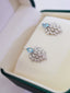 14K GOLD 2.30 CTW NATURAL AQUAMARINE & DIAMOND EARRINGS