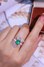 14K GOLD 2.38 CTW NATURAL EMERALD & DIAMOND RING