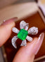 14K GOLD 2.38 CTW NATURAL EMERALD & DIAMOND RING