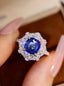 14K GOLD 2.81 CTW NATURAL SAPPHIRE & DIAMOND RING