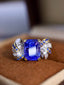 14K GOLD 4.86 CTW NATURAL SAPPHIRE & DIAMOND RING