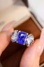 14K GOLD 4.86 CTW NATURAL SAPPHIRE & DIAMOND RING