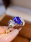 14K GOLD 4.86 CTW NATURAL SAPPHIRE & DIAMOND RING