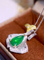 14K GOLD 2.66 CTW VIVID GREEN NATURAL EMERALD & DIAMOND PENDANT( WITHOUT CHAIN )