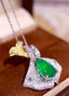 14K GOLD 2.66 CTW VIVID GREEN NATURAL EMERALD & DIAMOND PENDANT( WITHOUT CHAIN )