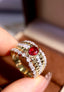 14K GOLD 1.36 CTW NATURAL RUBY & DIAMOND RING